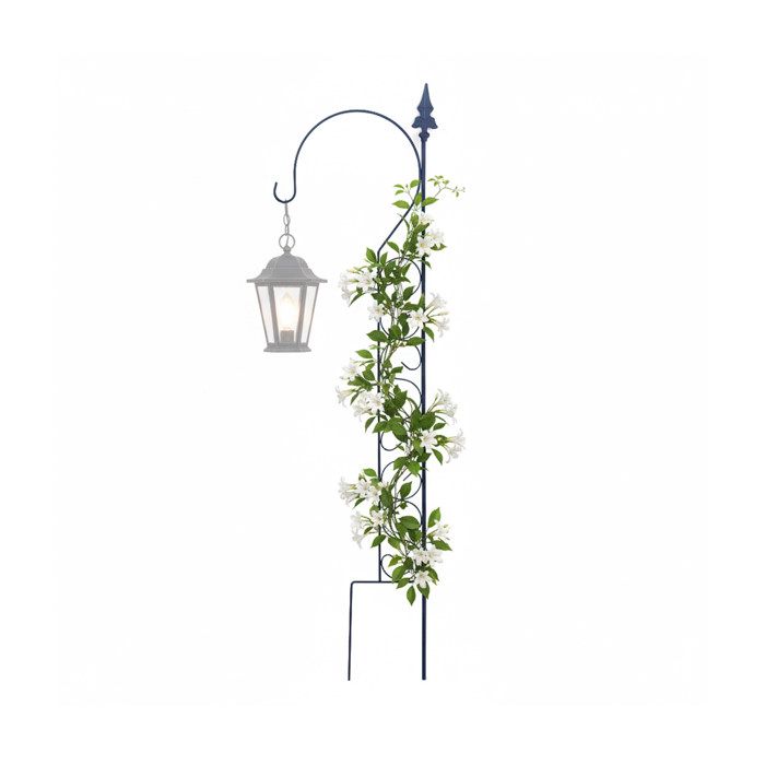 Support pour plantes grimpantes Relaxdays H x L : 116 x 28 cm arceau de berger treillis métallique autoportant noir