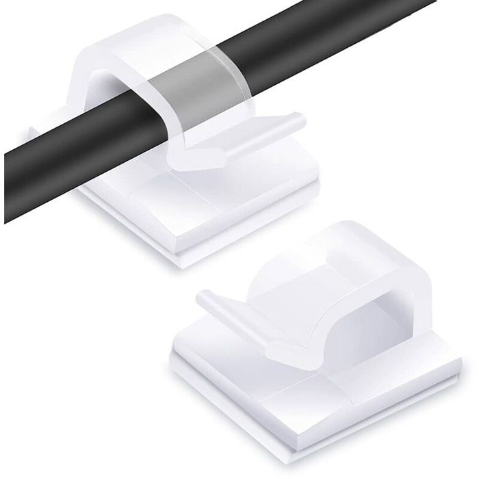 Kit de 120 clips pour câbles — Serre-câbles adhésifs supports de câbles autocollants clips pour fils — Transparent