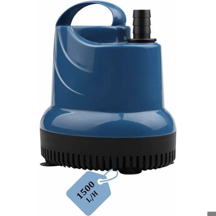 Mini Pompe À Eau Submersible 1500 L/H 20W Hauteur de Refoulement pour Jardin Aquarium Étang Fontaine