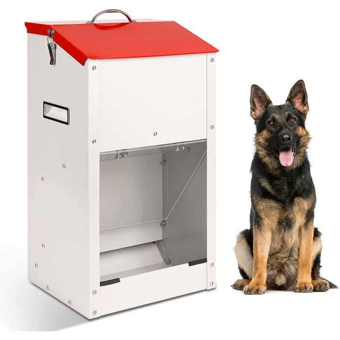 Mangeoire automatique pour chiens - VETOBIOL - Capacité 11 kg - Technologie galvanisée - Porte transparente