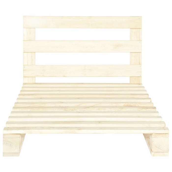 Lit de palette - 1 Personne - vidaXL - bois massif - naturel - 100x200 cm - Adulte/enfant - pour chambre jgg68g4043715