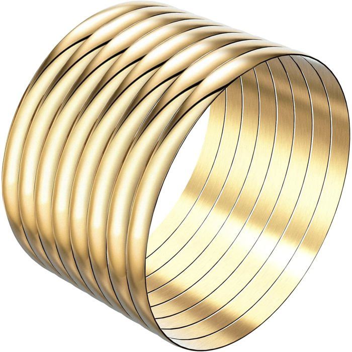 Bracelets Joncs Grande Taille Pour Femmes Lot De 8 Bracelets Ronds Extra Larges En Acier Inoxydable Accessoires De Poignet T[PP424]