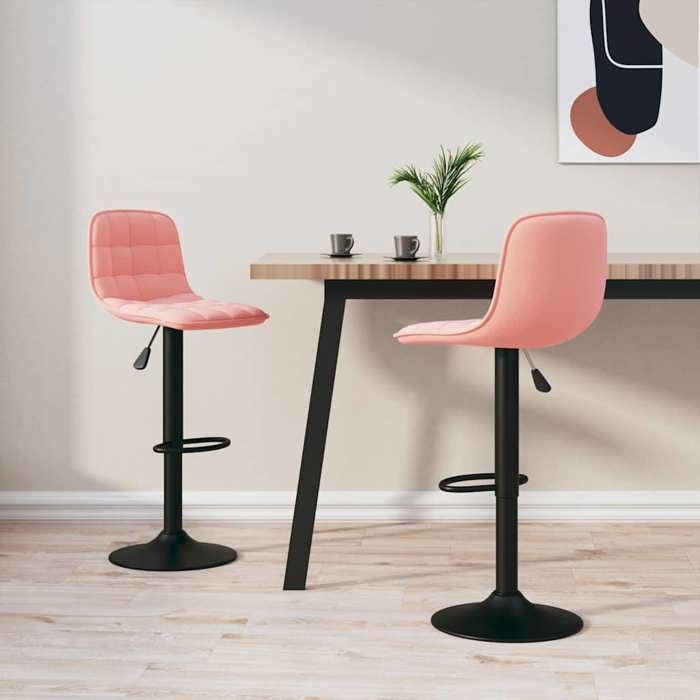vidaXL Tabourets cuisine - Chaises de bar - lot de 2 - rose velours @138