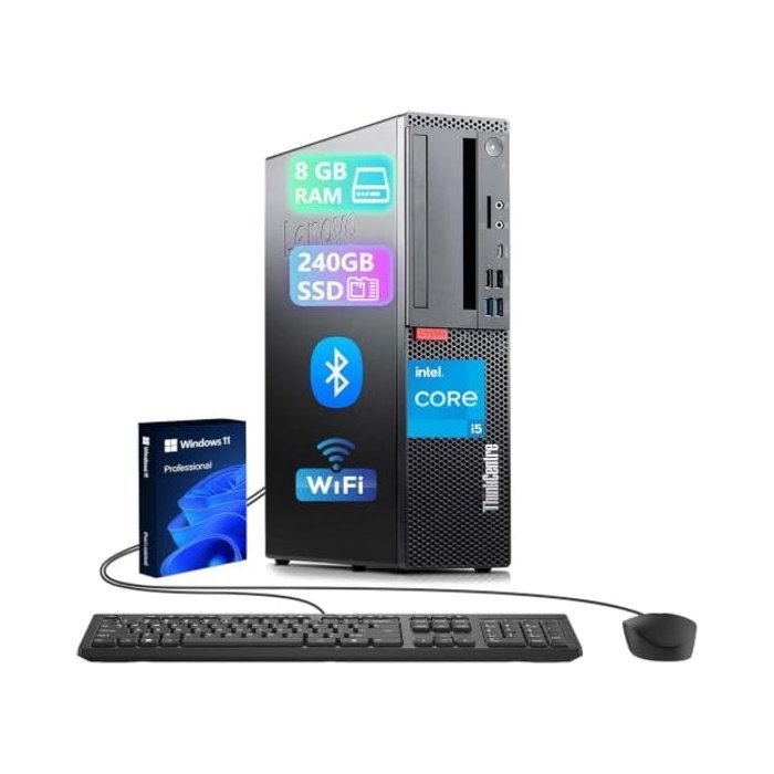 Think. Centre M720s SFF Ordinateur de Bureau Intel Core i5-8400T 8 Go de RAM SSD de 240 Go Wi-FI Bluetooth Clavier QWERTY