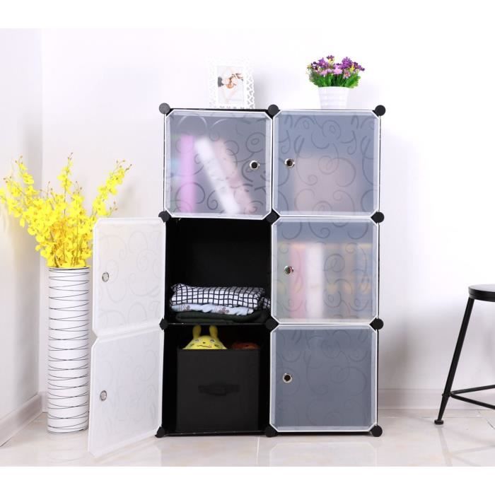Ast Armoire Penderie Modulable 16 Cubes Diy En Plastiques Avec