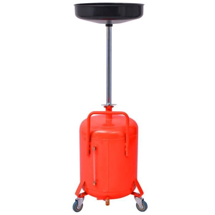 Vidangeur D'huile Pneumatique 95 L VEVOR - Récupérateur D'huile Usagée Pour Garage, Avec Entonnoir Réglable Et Roues