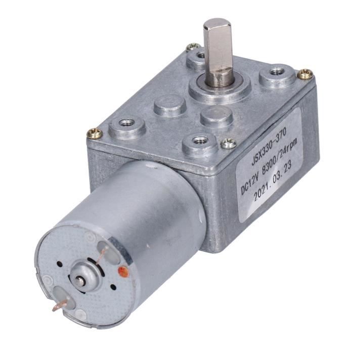 Moteur à Engrenage Vis Sans Fin 12V - 10 Tours/min, Couple élevé, Arbre 8mm Pour Projets DIY