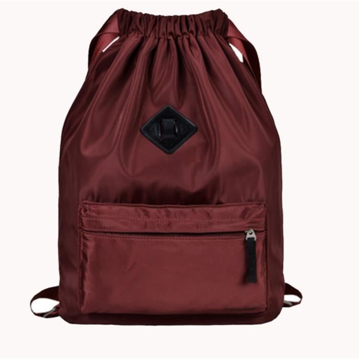 h-basics sac à dos à cordon - en brun acajou - sac de sport à cordon pour enfants, adolescents ou adultes