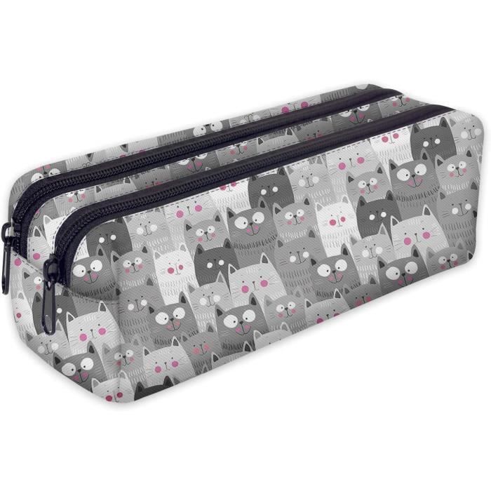 Trousse A Crayons Scolaire - Motif De Requin, Trousse A Crayons Zippee De Grande Capacite