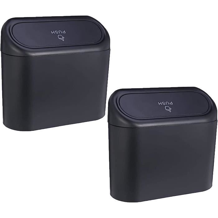 Poubelle De Voiture Avec Couvercle Silicone - Petite Corbeille Portable Pour Voiture, Cuisine Et Bureau