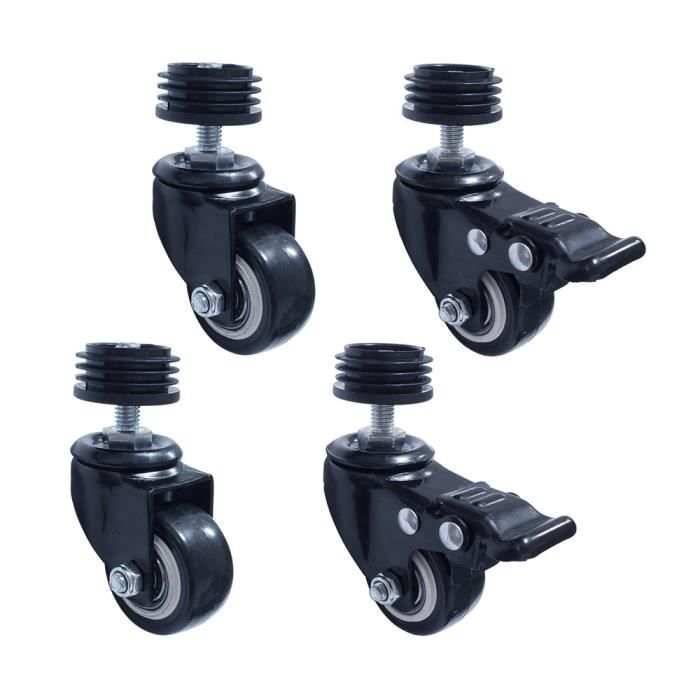Lot De 5 Roulettes Pour Meubles M10x15mm - Tige Filetée En Nylon - Charge 38lb - Neuf