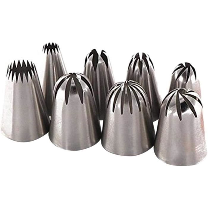 8 Pièces Douilles Pâtisserie, Bouches De Décoration En Acier Inoxydable ...
