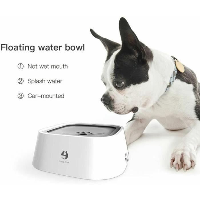 Comparer les prix de Bol d'eau pour Animaux de Compagnie, Bol de Voyage  pour Chiens ou Chats ,Base antidérapante-ABS -1.5L -Gris