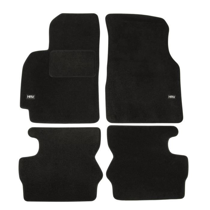 Tapis De Sol Honda HR-V 2022+ – 4 Pièces Noir Velours – Avec Logo