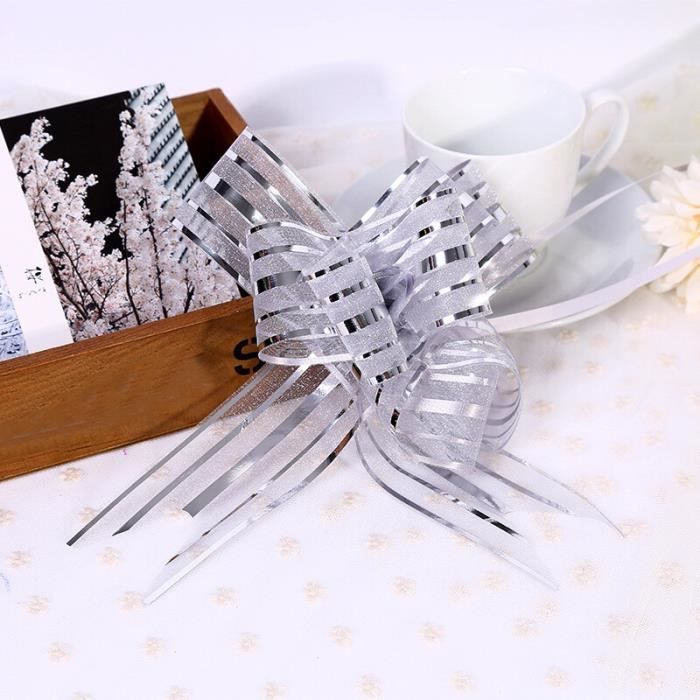 Lot de 10 rubans pour arbre de noël et nouvel an,nœuds artisanaux