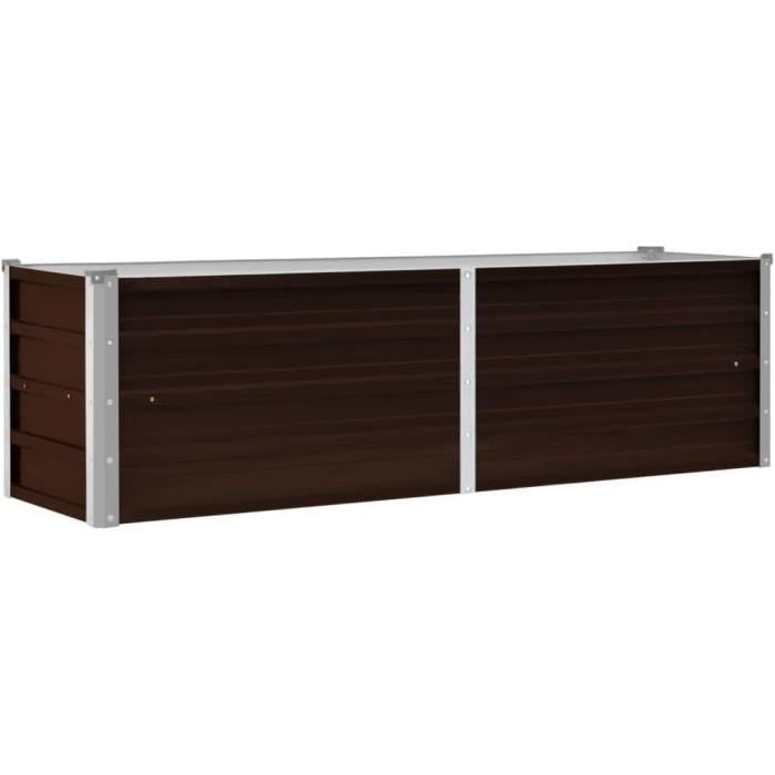 vidaXL Lit surélevé de jardin Acier galvanisé 129x129x77 cm Vert | Rakuten
