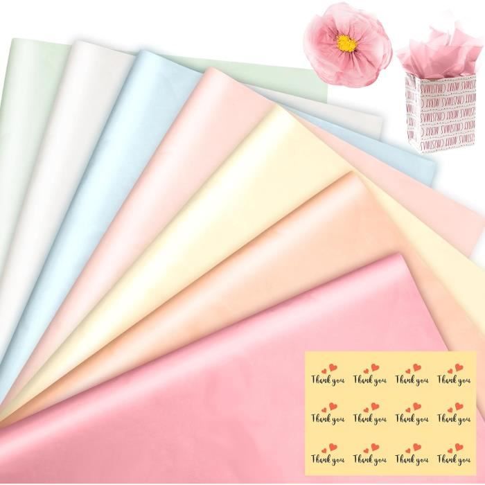 Papier De Soie Rose Pour Emballage Cadeaux - 60 Feuilles - 50x35 Cm - Saint-Valentin, Mariage, DIY - 9