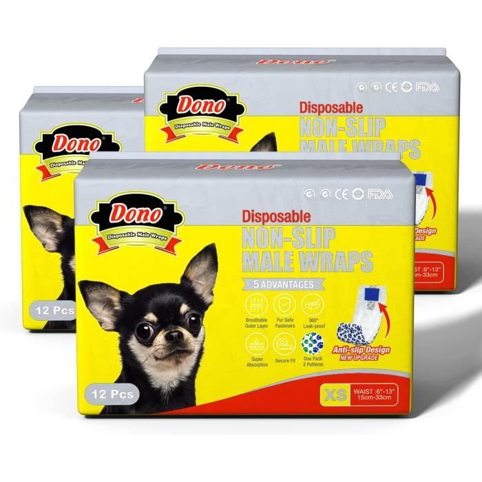 Couches Jetables Pour Chiens Mâles, Super Absorbantes