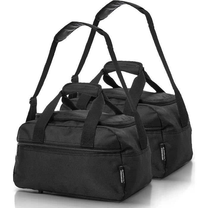 Lot 2 Sacs De Voyage Pliables Imperméables – Noir, 48x32x16 Cm, Idéal Sport Gym Vacances