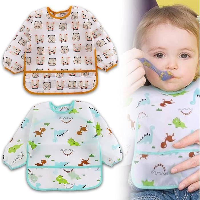 Tablier De Peinture Enfant Imperméable Lazz1on - Manches Longues Avec Élastiques - Taille M (2-4 Ans) Et L (4-8 Ans) - Pour Filles Et Garçons