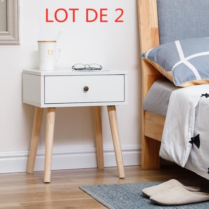 2 tables de chevet blanche