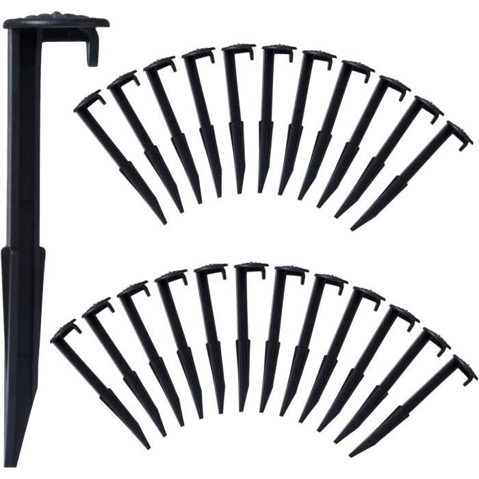 Lot De 16 Piquets Gonflables En Plastique Très Résistants, Piquets De Tente De Camping, Piquets D'ancrage Au Sol Pour Noël, Halloween, Maison, Jardin, Extérieur, Pelouse, Décoration (noir