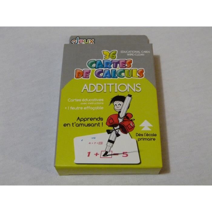 JEU D'APPRENTISSAGE JEU DE CARTES EDUCATIVES DE CALCULS - ADDITION