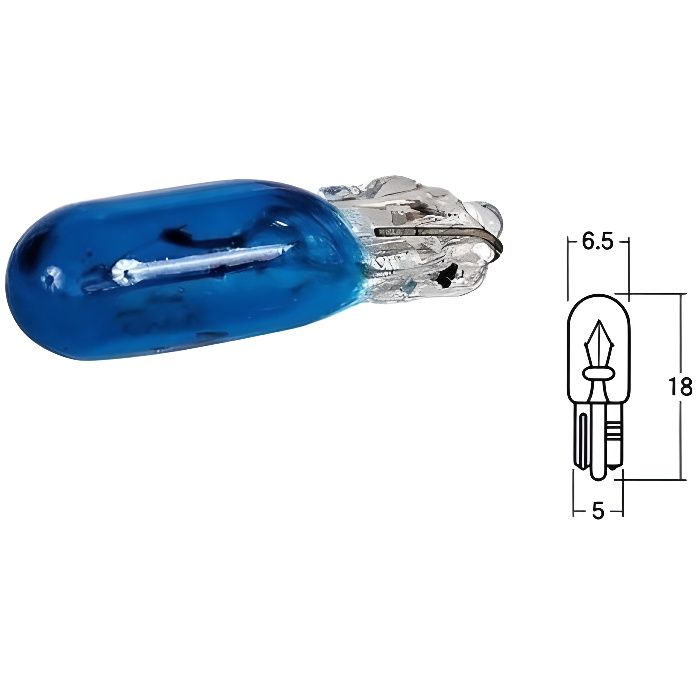 AMPOULE 12V 1.7W T6.5 BLEU COMPTEUR LAMPE FEU PHARE VOITURE AUTO