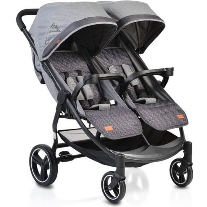 Moni Poussette double Rome roues avant pivotantes pliables