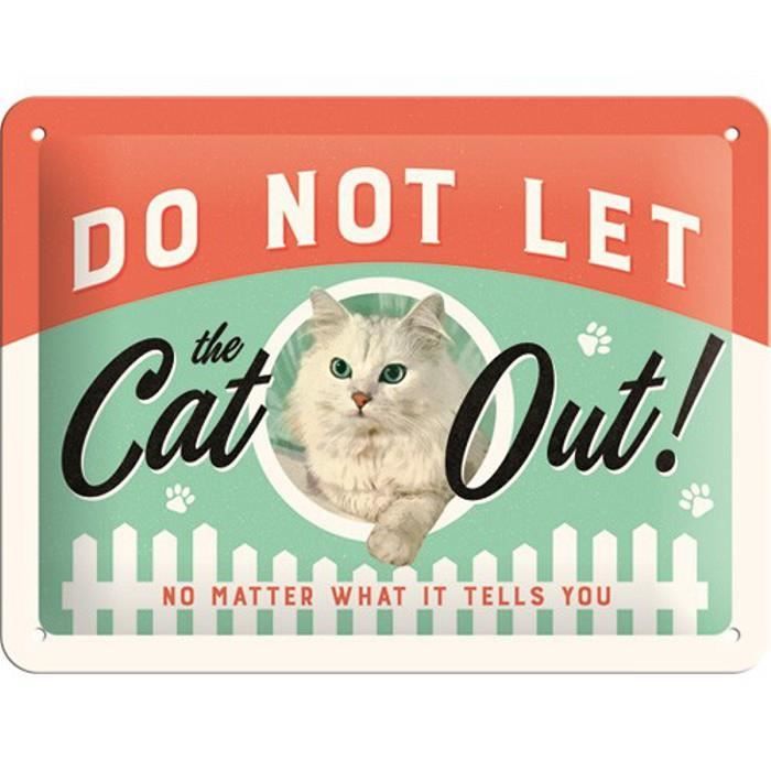Plaque Métal Déco Chat – 30 X 20 Cm – Neuve – Marque Générique
