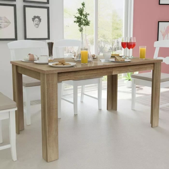 table de salle à manger table à manger table cuisine contemporain 140 x 80 x 75 cm chêne
