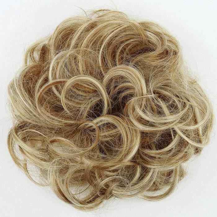 Chouchou Cheveux 100% Naturel – Queue De Cheval/postiche – Volume Instantané – Noir – Synthétique Bouclé