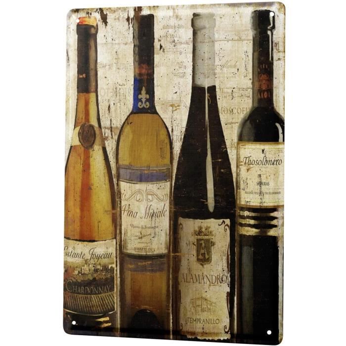 Nostalgic-Art 22120 Plaque Métal Vino Rosso 20x30 Cm - Décoration Italienne Vintage
