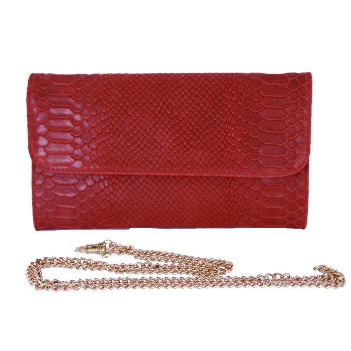 Pochette jute broderie rouges grises noires – Oxfam Magasins du Monde