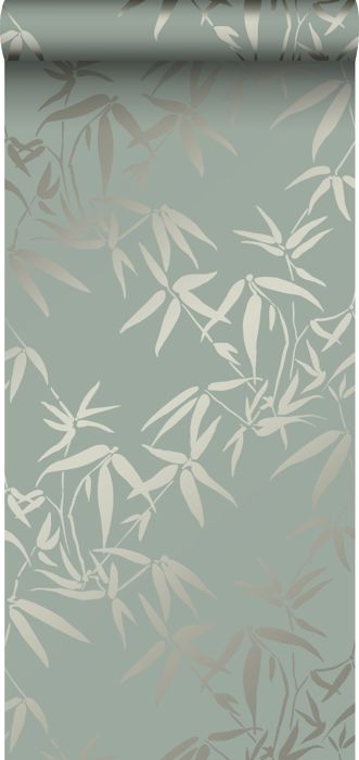 Papier peint feuilles de bambou vert - 0,53 x 10,05 m - 347736