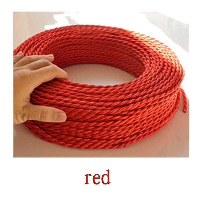 Câble électrique Textile Torsadé - Lin Naturel Anthracite, 2x0.75 Mm², Longueur 5 M - Idéal Pour Lampes, Suspensions Et éclairage Déco