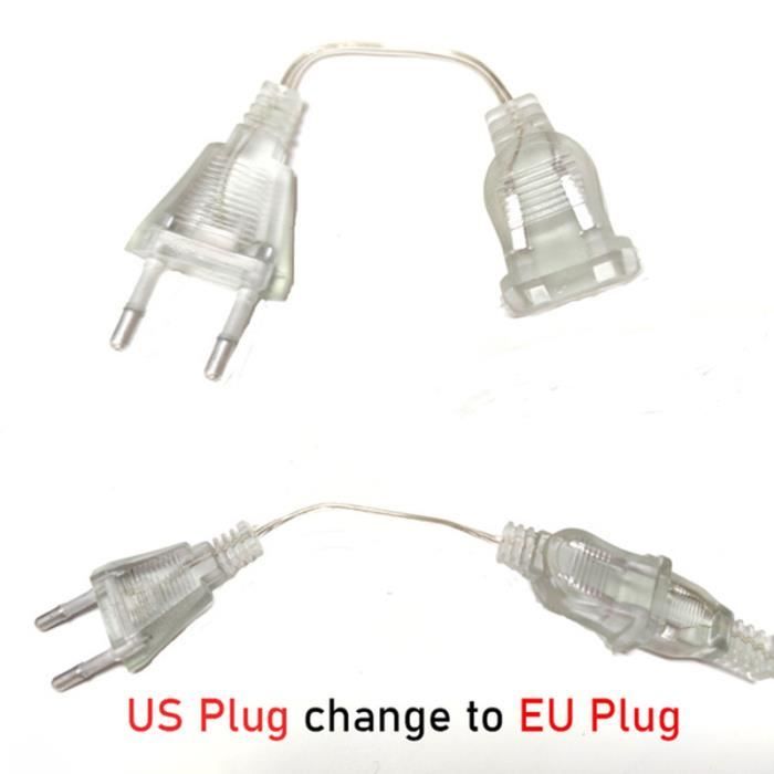 Prise US vers UE Câble'extension de 3m avec prise UE-US pour guirlande  lumineuse LED,lumière de noël, lumina