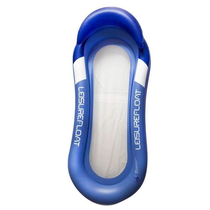 2 Hamacs Flottants Gonflables Pour Piscine - Rayés Rose Et Bleu, 118x68 Cm, Charge 130 Kg, Séchage Rapide, Avec Porte-gobelets