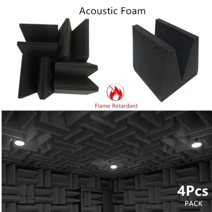 Mousse acoustique pour Studio 20x20x20cm, 4 pièces, insonorisante, traitement pour Absorption de