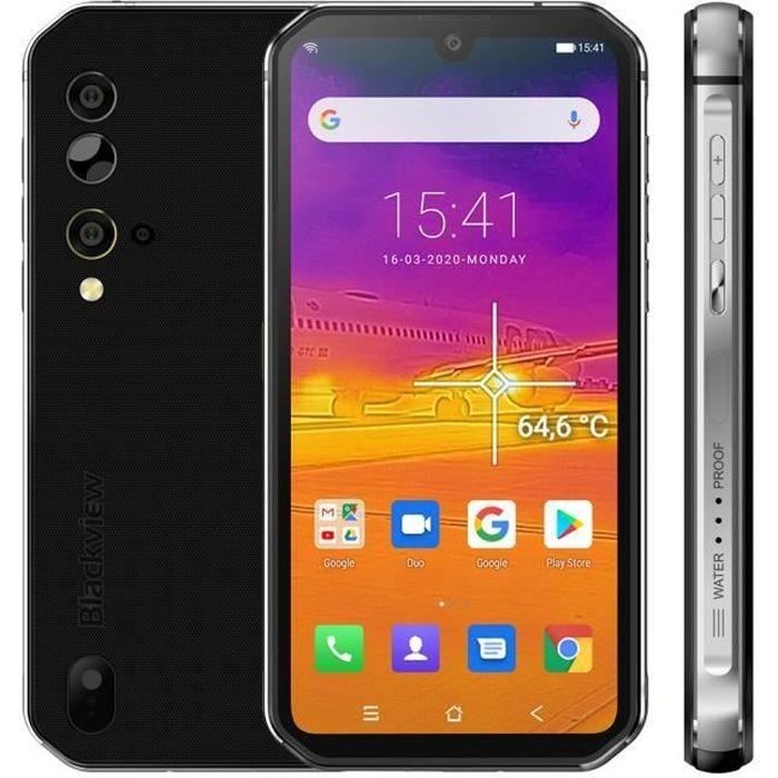 Achat T&eacute;l&eacute;phone portable Blackview BV9900 Pro Smartphone Imagerie thermique 128Go 5.84“  P90 Octa core 48MP Caméra Arrière IP68 étanche Incassable - Argent pas cher