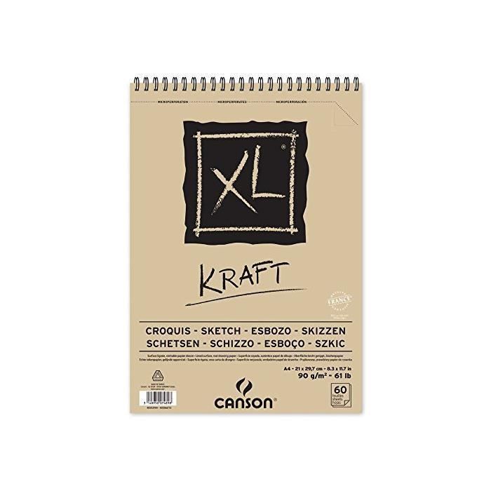CANSON Album Spirale 60 feuilles XL® Kraft A4 - 90 g