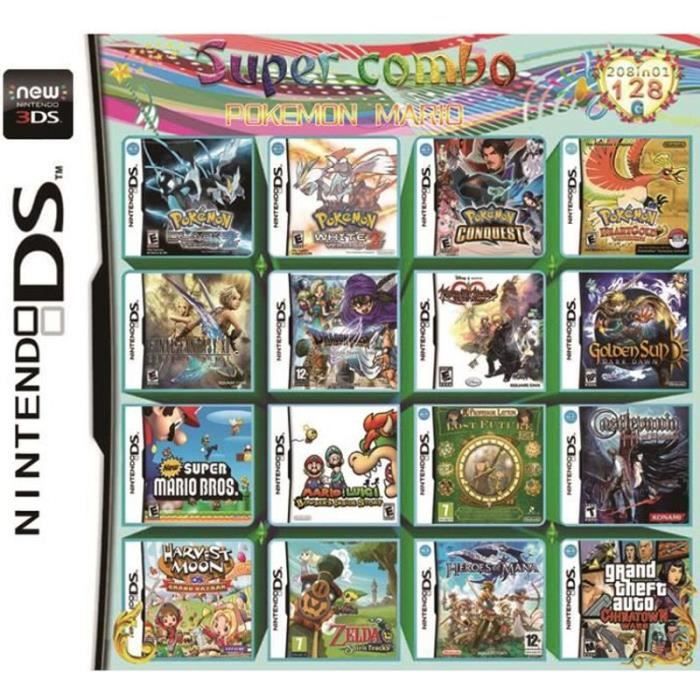 208 en 1 Cartouche de jeu DS Mario Multicart pour Nintendo DS NDSL NDSi ...