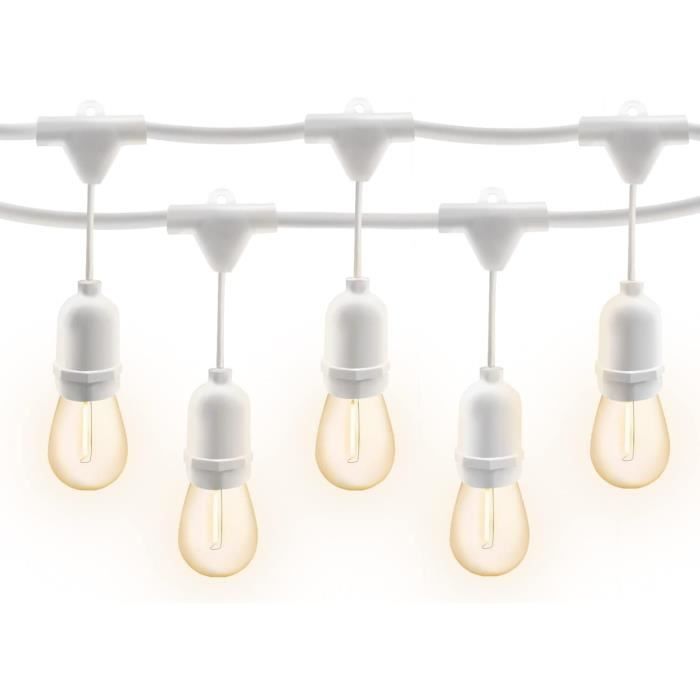 Guirlande Lumineuse Extérieure 5 M - 10 Douilles E27, étanche IP54, Extensible Jusqu'à 100 M