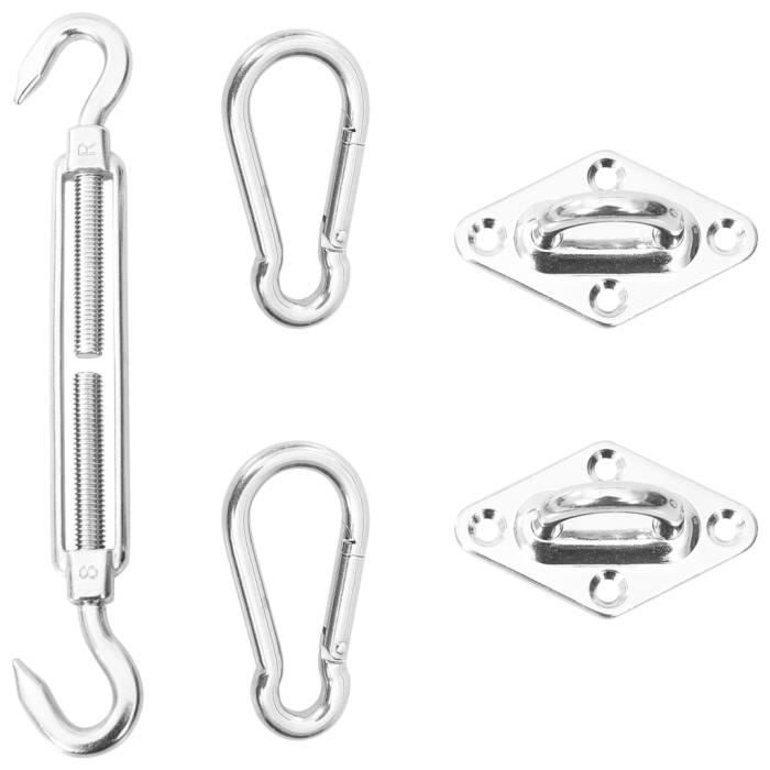 Tendeurs à Câble ULTECHNOVO - Lot De 5, En Acier Inoxydable 304 Noir, Pour Voiles D'ombrage, Clôtures, Fils