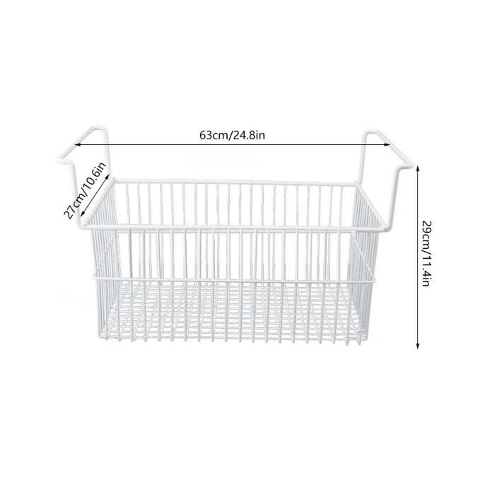 Lot De 3 Paniers Congélateur Coffre – Empilables, Poignée Pliable – 34x18x14 Cm – Rangement Freezer Organisé