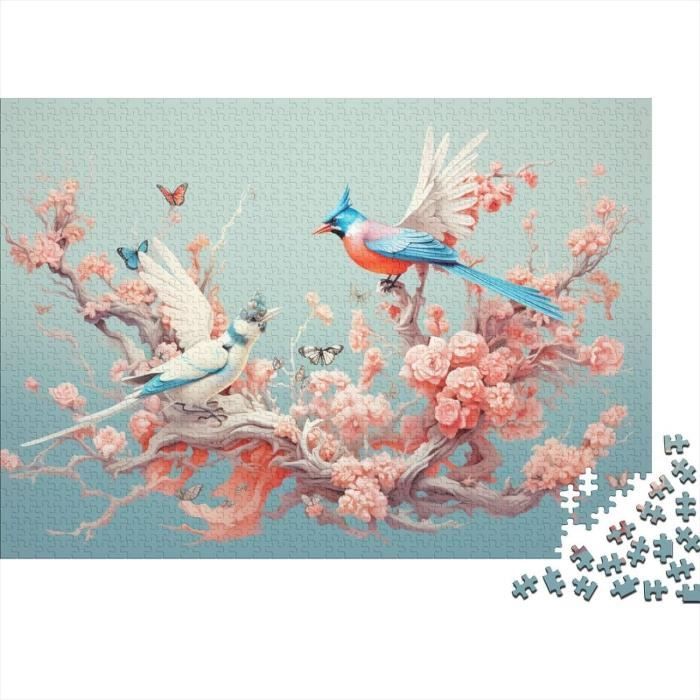Puzzle Classique 500 pièces Bel Oiseau Sur une Branche Animaux Fleurs