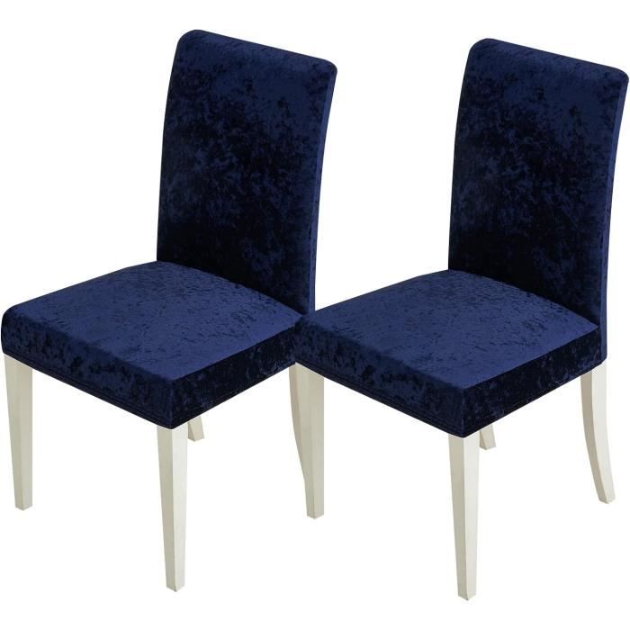 Housse De Chaise Velours Extensible Dossier Incurvé - Lot De 2/4/6 - Protection Salle à Manger Cuisine