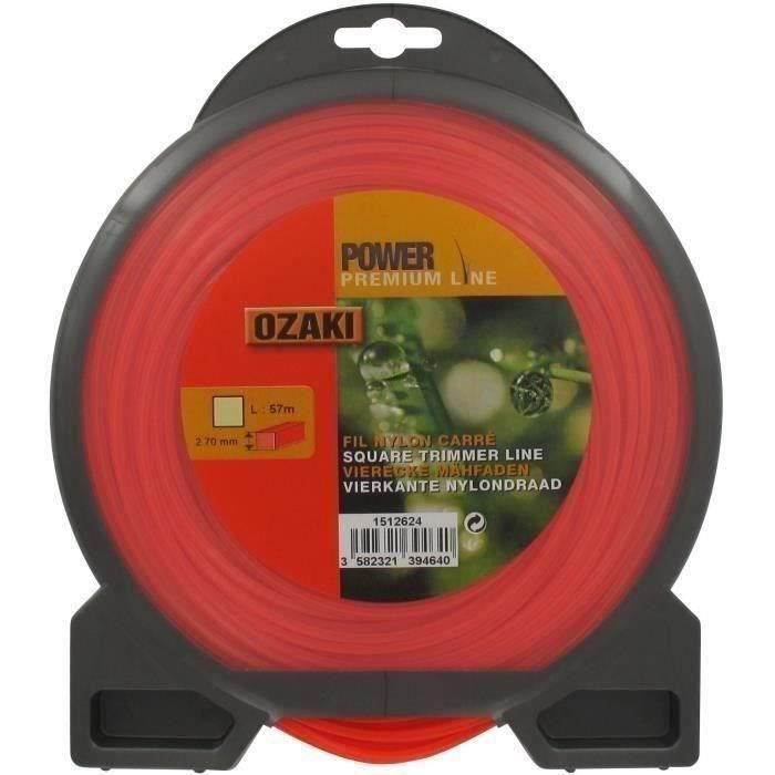 Coque fil nylon carré OZAKI PREMIUM - Longueur: 57m, Ø: 2,70mm