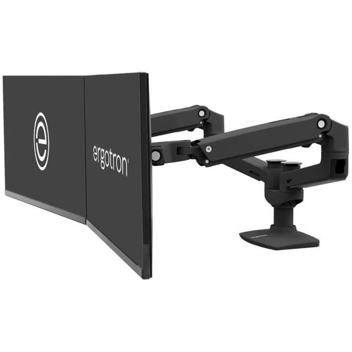 Support d'écran Ergotron LX Dual Side-by-Side Arm pour 2 écrans LCD - Noir mat