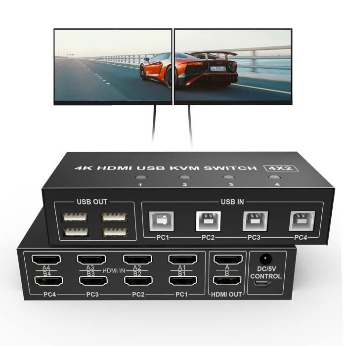 Hub Séparateur HDMI 4 Ports Entrée, 4 Sorties 1x4 - Amplificateur 3D 1080P Pour HDTV, STB, D'occasion